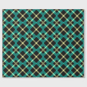 Papier Cadeau écossais écossais écossais motif jaune turquoise p (Plat)