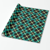 Papier Cadeau écossais écossais écossais motif jaune turquoise p (Déroulé)