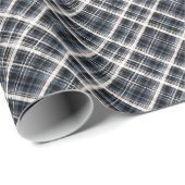 Papier Cadeau écossais, noir et blanc, tartan, élégant, classiqu (Coin rond)