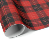 Papier Cadeau écossais tartan noir et rouge (Coin rond)