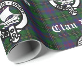 Papier Cadeau Ecosse Clan Wood Crest & Tartan (Coin rond)