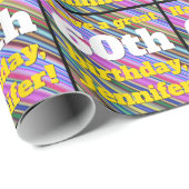 Papier Cadeau Écouter 60e Anniversaire Papier d'enveloppement (Coin rond)