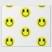 Papier Cadeau écouteurs dj face heureux edphone musique edm (Plat)