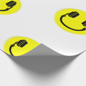 Papier Cadeau écouteurs dj face heureux edphone musique edm (Coin)