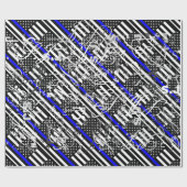 Papier Cadeau Écran American Mince Blue Line (Plat)