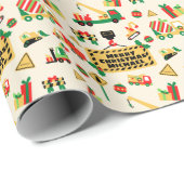 Papier Cadeau Écran de construction Noël Enveloppement personnal (Coin rond)