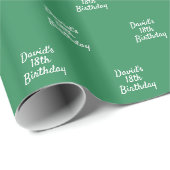 Papier Cadeau Écran vert blanc (Coin rond)