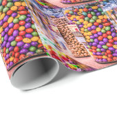 Papier Cadeau Écrasement de sucrerie (Coin rond)