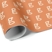 Papier Cadeau Écripteur rétrographique orange initial personnali (Coin rond)