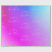 Papier Cadeau Écrit main Joyeux Noël Fun Gradient Élégant (Plat)