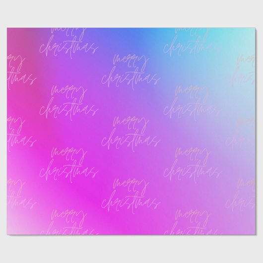 Papier Cadeau Écrit main Joyeux Noël Fun Gradient Élégant (Plat)