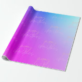 Papier Cadeau Écrit main Joyeux Noël Fun Gradient Élégant (Déroulé)