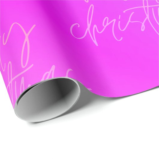 Papier Cadeau Écrit main Joyeux Noël Fun Gradient Élégant (Coin rond)