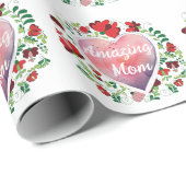 Papier Cadeau Écriture calligraphique Incroyable Maman Fête des (Coin rond)