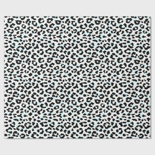 Papier Cadeau Écriture chic de guépard noir et blanc (Plat)