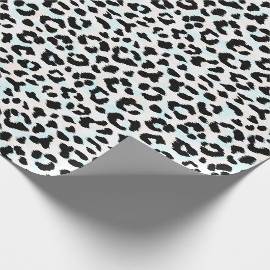 Papier Cadeau Écriture chic de guépard noir et blanc (Coin)