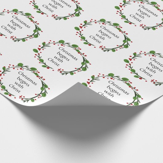 Papier Cadeau Écriture chrétienne de Noël Sticker Écriture (Coin)