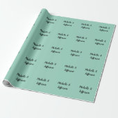 Papier Cadeau Écriture créative tendance sarcelle légère Nom (Déroulé)