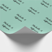 Papier Cadeau Écriture créative tendance sarcelle légère Nom (Coin)