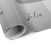 Papier Cadeau Écriture de texte noir éditable avec un script mod (Coin rond)