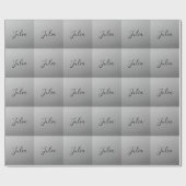 Papier Cadeau Écriture de texte noir éditable de script moderne (Plat)