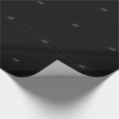 Papier Cadeau Écriture élégante de monogramme modifiable noir gr (Coin)