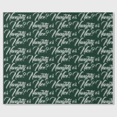 Papier Cadeau Écriture élégante noire ou Nice vert foncé drôle (Plat)