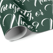 Papier Cadeau Écriture élégante noire ou Nice vert foncé drôle (Coin rond)