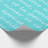 Papier Cadeau Écriture française Tiffany de voeux de mariage (Coin)