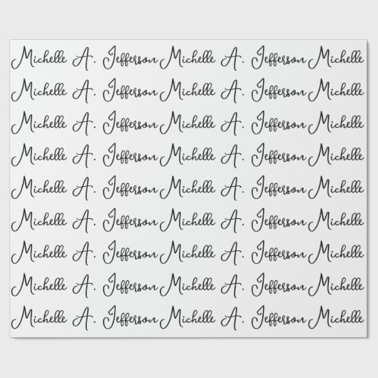 Papier Cadeau Écriture manuscrite classique créative blanche ten (Plat)