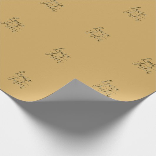 Papier Cadeau Écriture manuscrite classique Nom élégant Couleur  (Coin)