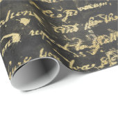 Papier Cadeau Écriture manuscrite en noir vieil Arrière - plan n (Coin rond)