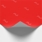 Papier Cadeau Écriture manuscrite Nom élégant Couleur rouge Plai (Coin)