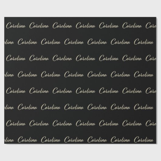 Papier cadeau écriture manuscrite or blanc Carolin (Plat)