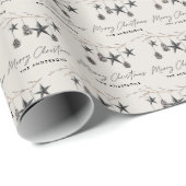 Papier Cadeau Ecriture unique moderne beige (Coin rond)