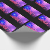 Papier Cadeau Écrivez les filles roses de Neon Thunder_Cove (Coin)