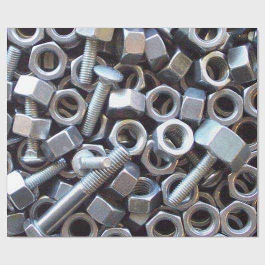 Papier Cadeau Écrous - et - boulons (Plat)