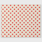 Papier Cadeau Ecru Bright Red Stars (Plat)