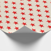 Papier Cadeau Ecru Bright Red Stars (Coin)