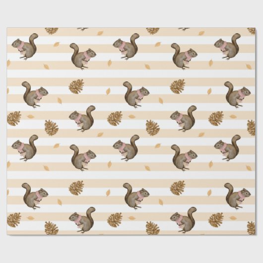 Papier Cadeau Écureuil (Plat)