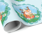 Papier Cadeau Écureuil (Coin rond)