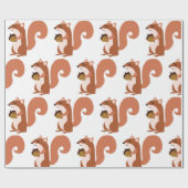 Papier Cadeau Écureuil à la noix (Plat)