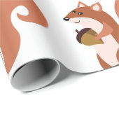 Papier Cadeau Écureuil à la noix (Coin rond)