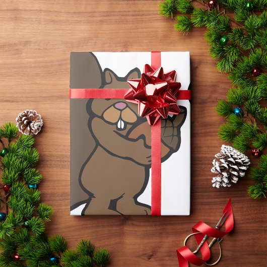 Papier Cadeau Écureuil avec maïs