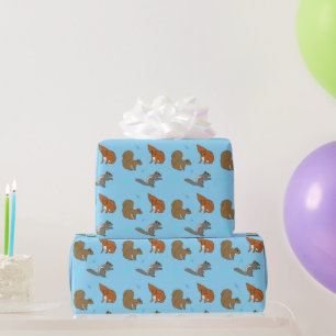 Papier Cadeau Écureuil bleu