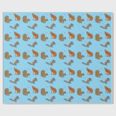Papier Cadeau Écureuil bleu (Plat)