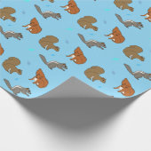 Papier Cadeau Écureuil bleu (Coin)