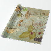 Papier Cadeau Écureuil, Chouette, Découpage de la faune de la fo (Déroulé)