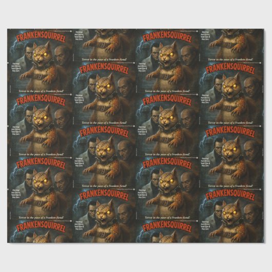 Papier Cadeau Écureuil de Frankenstein (Plat)