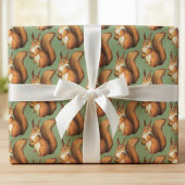 Papier Cadeau Écureuil de la Forêt Amicale